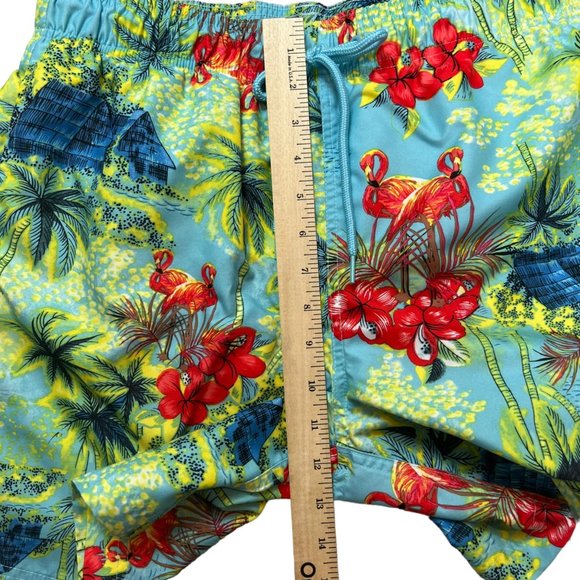 George Swimwear Mens Medium 32-34 Flamingo Mesh Lined Pineapple Trunks Shorts - Picture 7 of 11